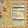 Non-GMO muscadine grape jelly nutrition facts label showing calories, carbs, and sugar content.