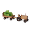 Harvest color Wooden Toy Tractor with Wagon.  Hay bales sold separately.  For use in staging only.