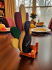 Handmade Wooden Gobble Turkey Thanksgiving Décor-side angle