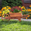 Amish Made Cedar Wheelbarrow Planter Cart with Flowers