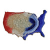 USA Shaped Crackle Coaster made of ceramic in a pottery studio in Minnesota.