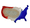 Handmade USA Shaped Trivet made of ceramic for hot foods. Made in America, of course!