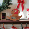 Hand Cut Santa Riding on Reindeer Puzzle/Decoration for Harvest Array.