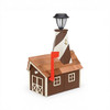 Brown and White Wooden Lighthouse Mailbox with Cedar Roof. Working solar light. Order online from Harvestarray.com