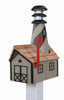 Clay and Black Wooden Lighthouse Mailbox with Cedar Roof