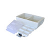 Polar White Dubler Party Cooler with lids, ice scoop, and 3 condiment trays.