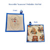 Reversible "Scarecrow" Embroidered Potholder Hot Pad with coordinating fabric on front and back.  He's not so scary!
