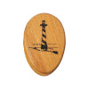 Amish wooden marble towel holder with a Lighthouse. Perfect for a nautical bathroom. Order now at harvestarray.com.