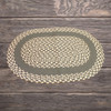 This Classic Block Braided 3' x 2' Oval Rug in gray and cream tones is Made in America and available at harvestarray.com.