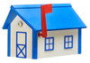 White and bright blue poly mailbox