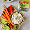 Halliday's Cucumber Dill dip mix & cooking blend made into a party dip. Serve with carrots, celery and cucumbers for an appetizer.