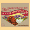 Front of package of Halladay's Roasted Red Pepper Dip Mix. Order today from harvestarray.com.