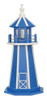 Bright Blue with White Trim Wooden Lighthouse - 3 Feet for Harvest Array
