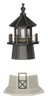 Oak Island Replica Black, White, and Gray Wooden Lighthouse - 3 Feet on harvestarray.com 