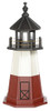 Vermillion - Black top, white mid-section, and red bottom Wooden Lighthouse - 3 Feet