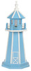 Powder Blue with White Trim Wooden Lighthouse - 3 Feet 