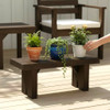 Amish Made 24 inch Briar Patch Flower Pot Bench with outdoor Mushroom stain. Harvest Array delivers tradition.