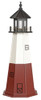 Vermillion - Black top, white mid-section, and red bottom Wooden Lighthouse - 5 Feet