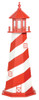 Replica of Cape Hatteras in White and Cardinal Red Wooden Lighthouse - 5 Feet 