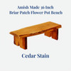 Beautiful Cedar Stained Amish Made 36 Inch Briar Patch Flower Pot Bench from Harvest Array.