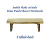 Decorate any outdoor or indoor space with Unfinished Amish crafted Furniture like this Amish Made 36 Inch Briar Patch Flower Pot Bench from Harvest Array.