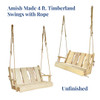 Unfinished Amish-Made Four Foot Timberland Swing with Rope. Choose from cedar, mushroom, or natural stain when ordering from harvestarray.com.