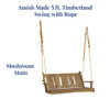 Mushroom Stained Amish Made 5 Foot Timberland Swing with Rope, delivered to your door with Free Shipping from Harvest Array.