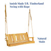 Choose Indoor or Outdoor Natural Stained Amish Made 5 Foot Timberland Swing with Rope, delivered to your door with Free Shipping from Harvest Array.