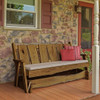 Amish Made 6 feet wide Timberland Glider Bench with Mushroom outdoor stain from Harvest Array. We deliver heritage to your door.