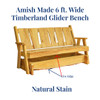 Amish Made 6 feet wide Timberland Glider Bench in natural stain highlighting the "live edges" of the locust wood.