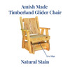 Amish Made Timberland Glider Chair with Live Edges-Natural Stain. Shop today at harvestarray.com.