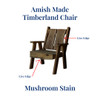 Mushroom stained Amish-made Timberland arm Chair with Live Edges. Purchase online today at Harvest Array.