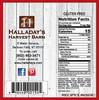 Product label for Halladay's Caramel Apple Dip Mix with nutrition facts and ingredients.