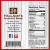 Product label from Halladay's Apple Crisp Mix with nutrition facts.