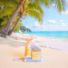 Pineapple Cocoa Butter mini lotion and soap with a soap saver in an Organza Gift Bag on a tropical island. Order a bit of paradise today.