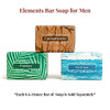 Three New ELEMENTS SOAP FOR MEN from Greenwich Bay Trading in 8.6 ounce bars. Cedarwood, Forest, or Ocean each sold separately  at Harvest Array.