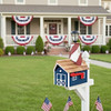 Celebrate your country all year round with our American Themed Wooden Lighthouse Mailbox with Cedar Roof. Solar Light Included. Order today from harvestarray.com because we deliver heritage to your door!