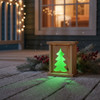 Handcrafted Christmas Tree Rustic Wooden LED Lantern Decoration on the porch lighting the way during the holiday season. Have it delivered to your doorstep when you purchase online from Harvest Array.