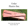 Harvest Array Exclusive Cedar Planter  from M&M Enterprises showing the Back view  of the Planter Box  with the mounting board taken out and placed  on top of the box.