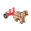 Red Amish Made Wooden 2 Horse Cart