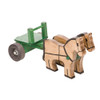 Green Amish Made Wooden 2 Horse Cart