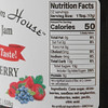 Nutrition and Ingredient Label for Grandma’s Jam House Homestyle Triple Berry Jam.