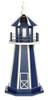Patriotic Blue with White Trim Wooden Lighthouse with Base - 3 Feet for Harvest Array 