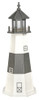 Montauk Gray and White Wooden Lighthouse with Base - 5 Feet