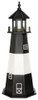 Tybee Island Black and White Wooden Lighthouse with Base - 5 Foot Replica 