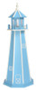 Powder Blue with White Trim Poly Lighthouse -4 Feet on harvestarray.com