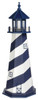 Cape Hatteras Lighthouse in White and Patriotic Blue Wooden Lighthouse with Base - 6 Feet