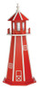 Cardinal Red with White Trim Poly Lighthouse with Base -5 Feet for Harvest Array 