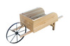 Front angle view of the Amish Old Fashioned Wooden Wheelbarrow