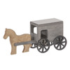 Black and Gray Horse and Buggy Wooden Playset